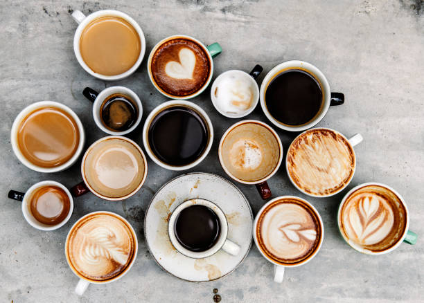 Koffiekopjes voor verschillende soorten koffie