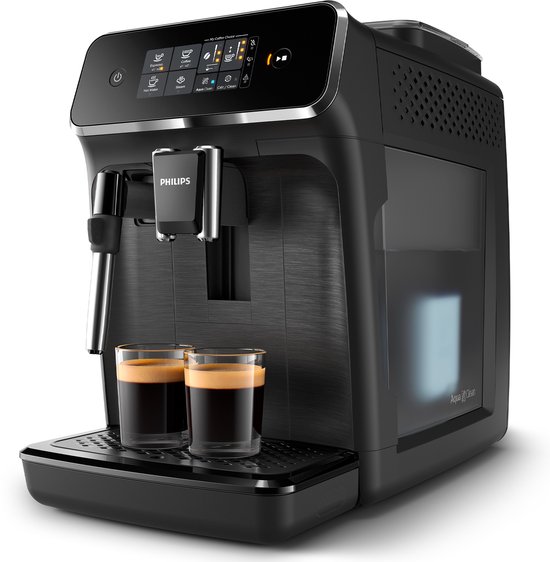 Philips 2200 Series EP2220/10 - Espressomachine - 2 Soorten Koffie + Heet Water - Zwart / Matzwart - + AquaClean Filter